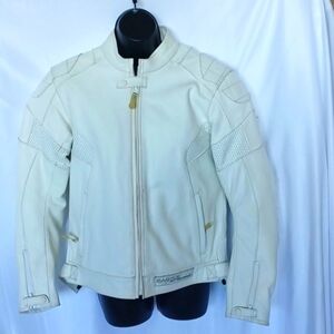 Castle Street Wear motorcycle jacket women's 10, padded elbows, zip lining